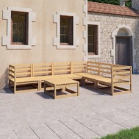  7 Piece Garden Lounge Set Solid Pinewood