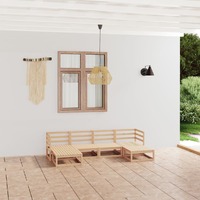  6 Piece Garden Lounge Set Solid Pinewood