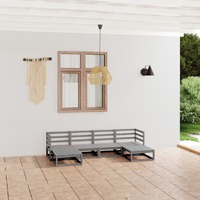  6 Piece Garden Lounge Set Solid Pinewood