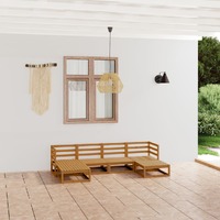  6 Piece Garden Lounge Set Solid Pinewood