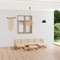  7 Piece Garden Lounge Set Solid Pinewood