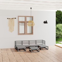  7 Piece Garden Lounge Set Solid Pinewood