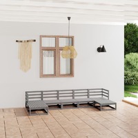  7 Piece Garden Lounge Set Solid Pinewood