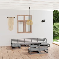  10 Piece Garden Lounge Set Solid Pinewood