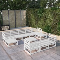  11 Piece Garden Lounge Set Solid Pinewood
