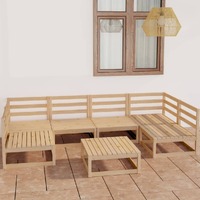  7 Piece Garden Lounge Set Solid Pinewood