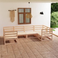  6 Piece Garden Lounge Set Solid Pinewood