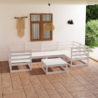  7 Piece Garden Lounge Set Solid Pinewood