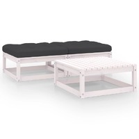  3 Piece Garden Lounge Set with Cushions Solid Pinewood