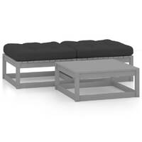  3 Piece Garden Lounge Set with Cushions Solid Pinewood
