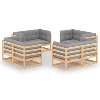  8 Piece Garden Lounge Set with Cushions Solid Pinewood