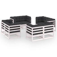  8 Piece Garden Lounge Set with Cushions Solid Pinewood