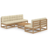  6 Piece Garden Lounge Set with Cushions Solid Pinewood