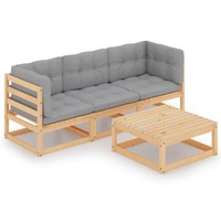  4 Piece Garden Lounge Set with Cushions Solid Pinewood