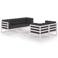  6 Piece Garden Lounge Set with Cushions Solid Pinewood