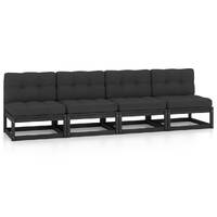  4-Seater Garden Sofa with Cushions Solid Pinewood