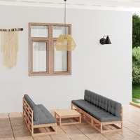  8 Piece Garden Lounge Set with Cushions Solid Pinewood