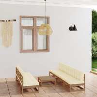  8 Piece Garden Lounge Set with Cushions Solid Pinewood