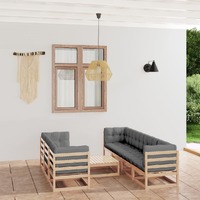  8 Piece Garden Lounge Set with Cushions Solid Pinewood