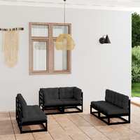  6 Piece Garden Lounge Set with Cushions Solid Pinewood