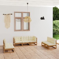  7 Piece Garden Lounge Set with Cushions Solid Pinewood