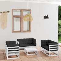  7 Piece Garden Lounge Set with Cushions Solid Pinewood