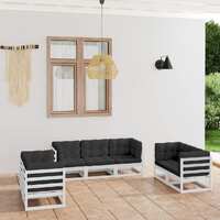  7 Piece Garden Lounge Set with Cushions Solid Pinewood