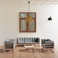  8 Piece Garden Lounge Set with Cushions Solid Pinewood
