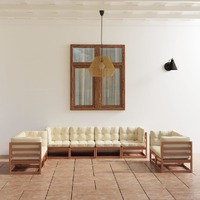  8 Piece Garden Lounge Set with Cushions Solid Pinewood