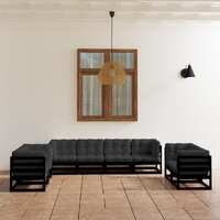  8 Piece Garden Lounge Set with Cushions Solid Pinewood