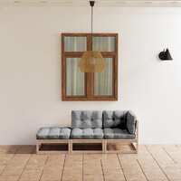  3 Piece Garden Lounge Set with Cushions Solid Pinewood