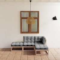  4 Piece Garden Lounge Set with Cushions Solid Pinewood
