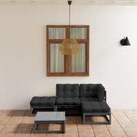  5 Piece Garden Lounge Set with Cushions Solid Pinewood