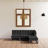  4 Piece Garden Lounge Set with Cushions Solid Pinewood