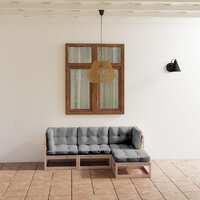  4 Piece Garden Lounge Set with Cushions Solid Pinewood