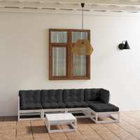  6 Piece Garden Lounge Set with Cushions Solid Pinewood