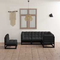  5 Piece Garden Lounge Set with Cushions Solid Pinewood