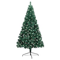 Artificial Half Pre-lit Christmas Tree with Stand Green 240 cm PVC