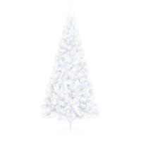 Artificial Half Pre-lit Christmas Tree with Stand White 180 cm PVC