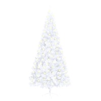  Artificial Half Pre-lit Christmas Tree with Stand White 210 cm PVC