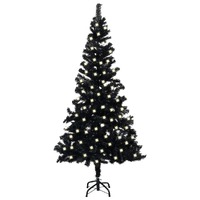  Artificial Pre-lit Christmas Tree with Stand Black 120 cm PVC