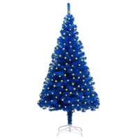  Artificial Pre-lit Christmas Tree with Stand Blue 180 cm PVC