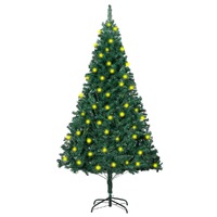  Artificial Pre-lit Christmas Tree with Thick Branches Green 150 cm