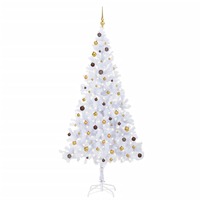 Artificial Pre-lit Christmas Tree with Ball Set 210 cm 910 Branches