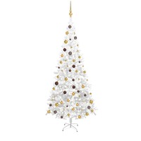  Artificial Pre-lit Christmas Tree with Ball Set L 240 cm White