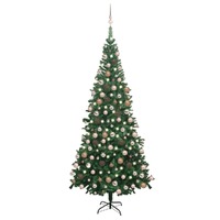  Artificial Pre-lit Christmas Tree with Ball Set L 240 cm Green