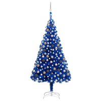  Artificial Pre-lit Christmas Tree with Ball Set Blue 240 cm PVC