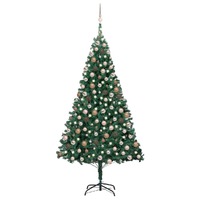  Artificial Pre-lit Christmas Tree with Ball Set Green 240 cm