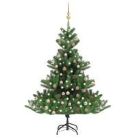  Nordmann Fir Artificial Christmas Tree LED&amp;Ball Set Green 240cm