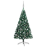  Artificial Half Pre-lit Christmas Tree with Ball Set Green 240 cm